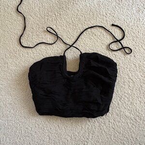 Ruched halter tie top